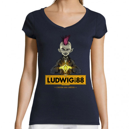 T-shirt femme col V...