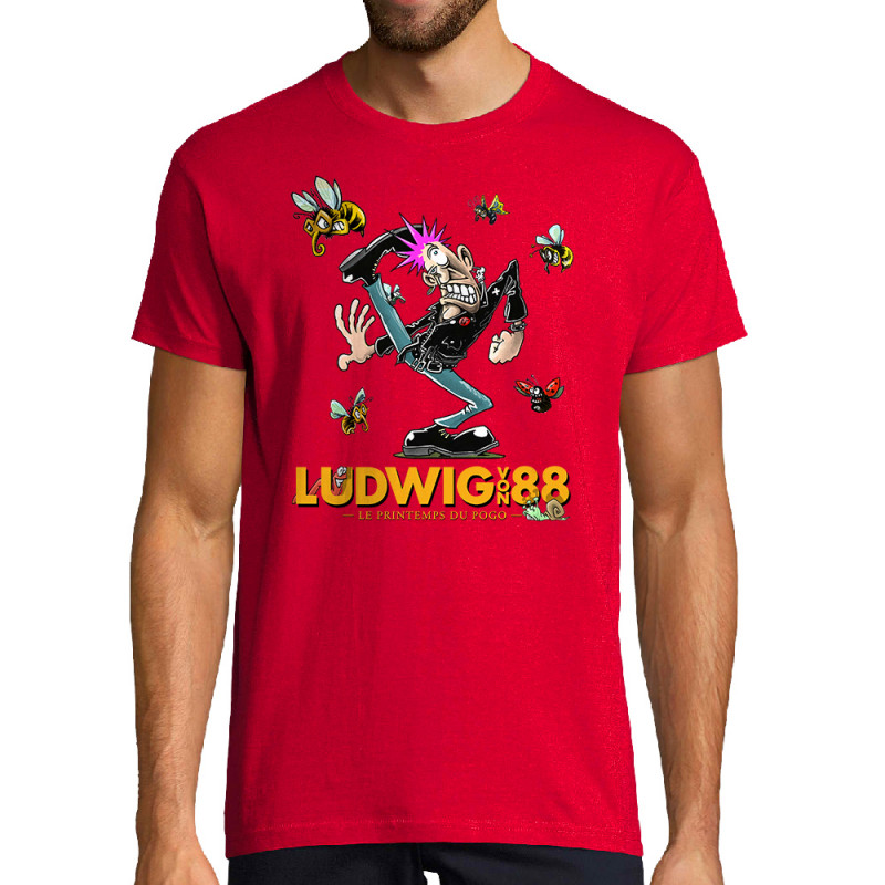 Tee-shirt homme rouge Le printemps du pogo 2 (Ludwig Von 88,Laul)