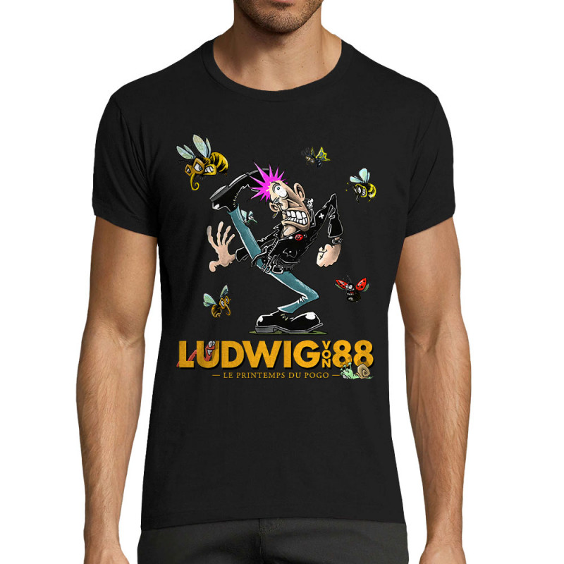 T-shirt homme fit noir Le printemps du pogo 2 (Ludwig Von 88,Laul)
