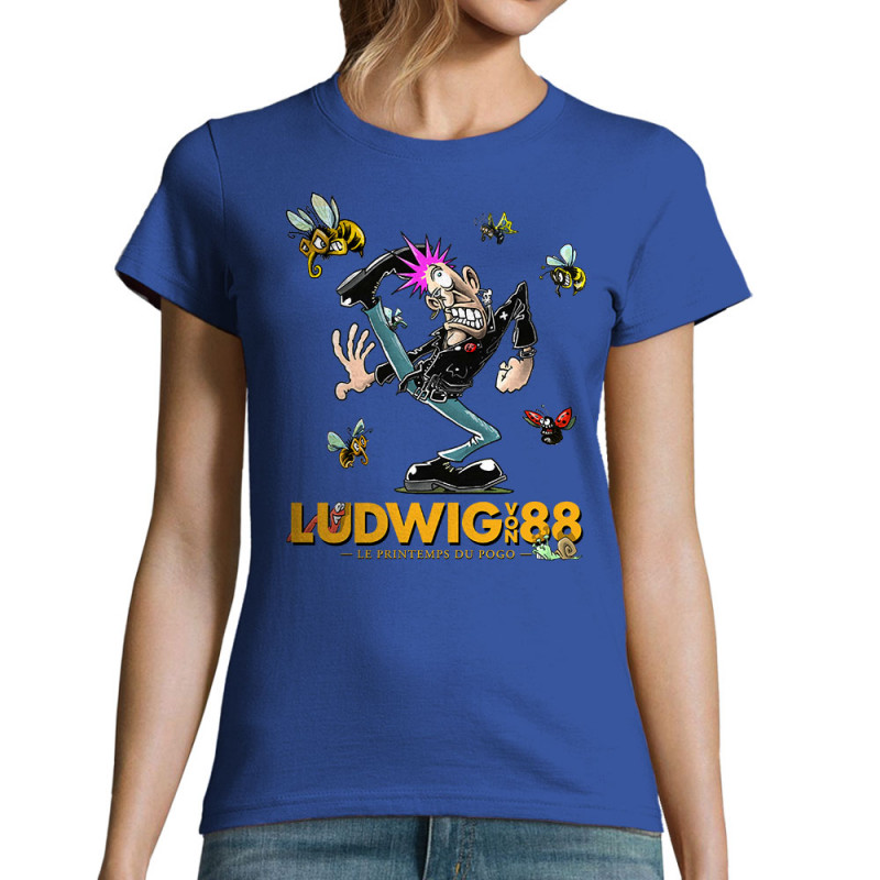 T-shirt femme bleu royal Le printemps du pogo 2 (Ludwig Von 88,Laul)