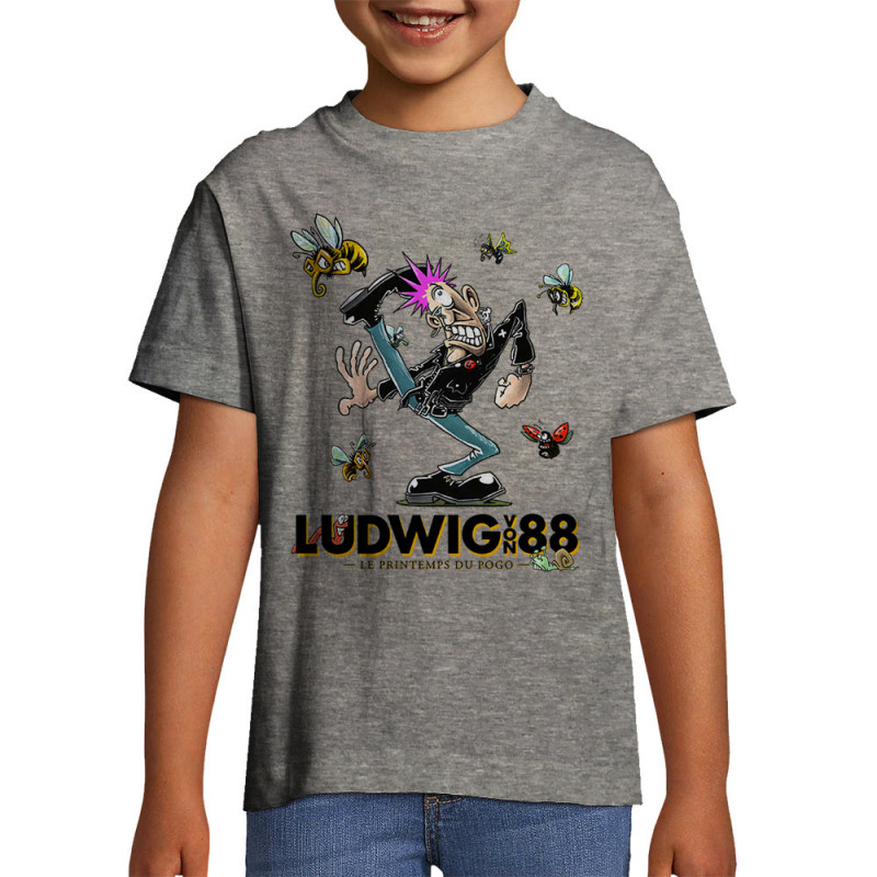T-shirt enfant gris chiné Le printemps du pogo 2 (Ludwig Von 88,Laul)