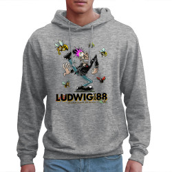 Sweat homme à capuche gris chiné Le printemps du pogo 2 (Ludwig Von 88,Laul)