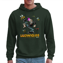 Sweat homme à capuche vert foncé Le printemps du pogo 2 (Ludwig Von 88,Laul)