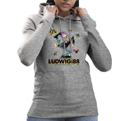 Sweat femme à capuche gris chiné Le printemps du pogo 2 (Ludwig Von 88,Laul)