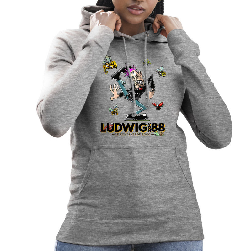 Sweat femme à capuche gris chiné Le printemps du pogo 2 (Ludwig Von 88,Laul)