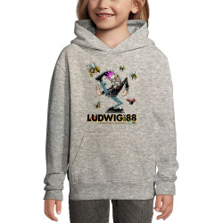 Sweat enfant à capuche gris chiné Le printemps du pogo 2 (Ludwig Von 88,Laul)