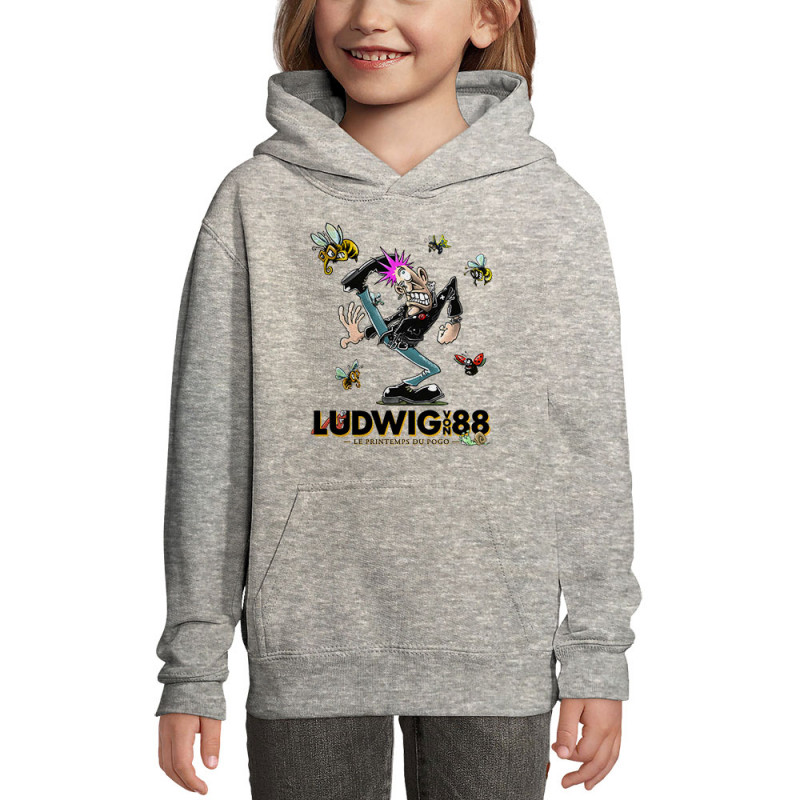 Sweat enfant à capuche gris chiné Le printemps du pogo 2 (Ludwig Von 88,Laul)