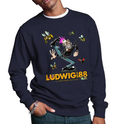 Sweat homme col rond bleu marine Le printemps du pogo 2 (Ludwig Von 88,Laul)