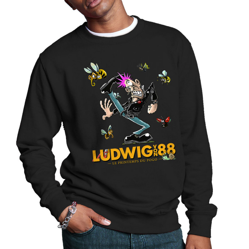 Sweat homme col rond noir Le printemps du pogo 2 (Ludwig Von 88,Laul)
