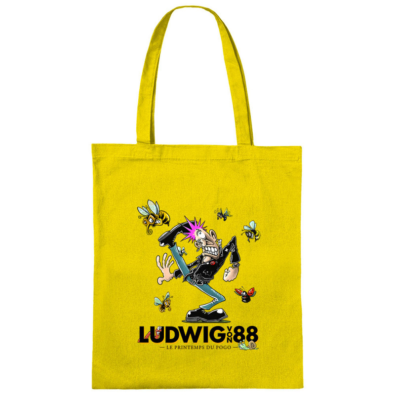 Sac shopping en toile jaune Le printemps du pogo 2 (Ludwig Von 88,Laul)