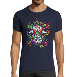 T-shirt homme fit bleu marine Animals Totem (Zewa,Ethnique,Animaux)
