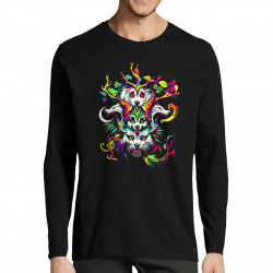 T-shirt homme manches longues noir Animals Totem (Zewa,Ethnique,Animaux)