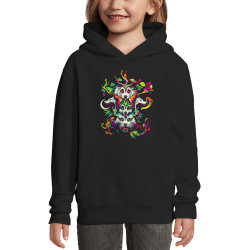 Sweat enfant à capuche noir Animals Totem (Zewa,Ethnique,Animaux)