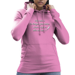 Sweat femme à capuche rose Défendons la langue française (Gondrax,Humour,Slogans Débiles)