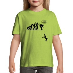 T-shirt enfant vert pomme la terre est vraiment plate (Gondrax,Evolution,Humour)