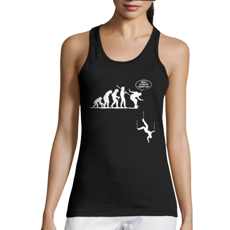 Débardeur femme noir la terre est vraiment plate (Gondrax,Evolution,Humour)