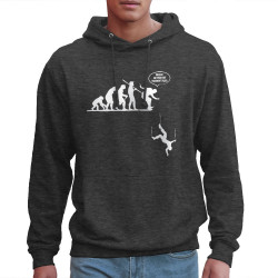 Sweat homme à capuche gris anthracite la terre est vraiment plate (Gondrax,Evolution,Humour)