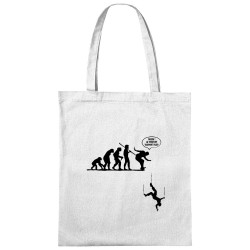 Sac shopping en toile blanc la terre est vraiment plate (Gondrax,Evolution,Humour)
