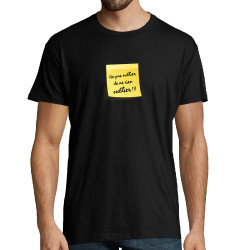 Tee-shirt homme noir Post-it oublier (Gondrax,Humour)