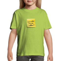T-shirt enfant vert pomme Post-it oublier (Gondrax,Humour)