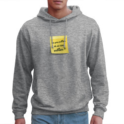 Sweat homme à capuche gris chiné Post-it oublier (Gondrax,Humour)