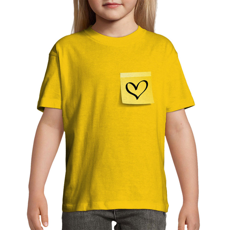 T-shirt enfant Post-it cœur