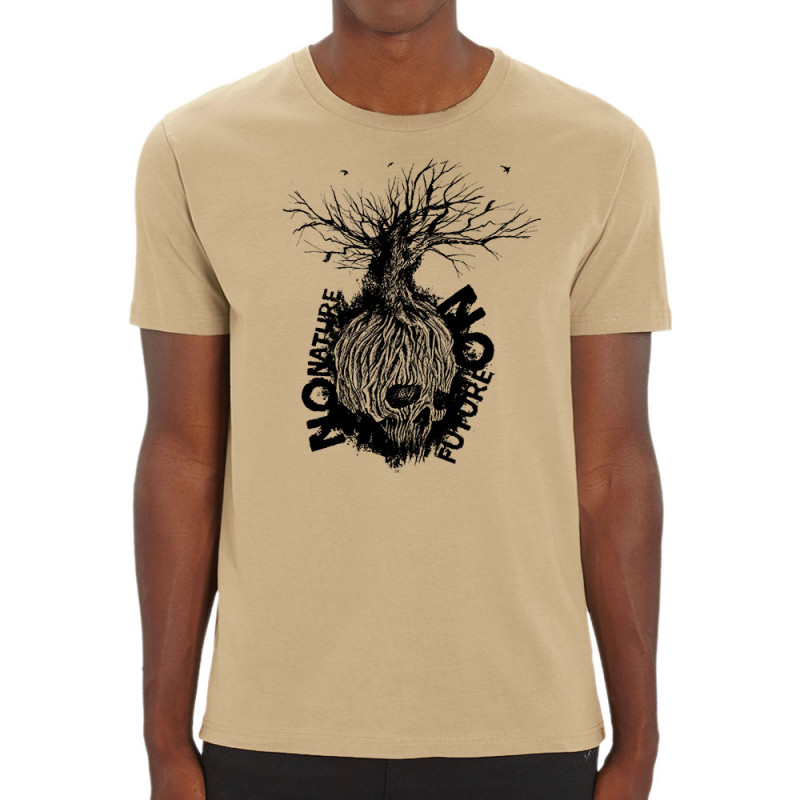 T-shirt homme coton bio naturel No Nature No Future (Gondrax,Ecologie,Slogans engagés,Têtes de morts)