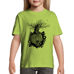 T-shirt enfant vert pomme No Nature No Future (Gondrax,Ecologie,Slogans engagés,Têtes de morts)