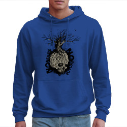 Sweat homme à capuche bleu royal No Nature No Future (Gondrax,Ecologie,Slogans engagés,Têtes de morts)