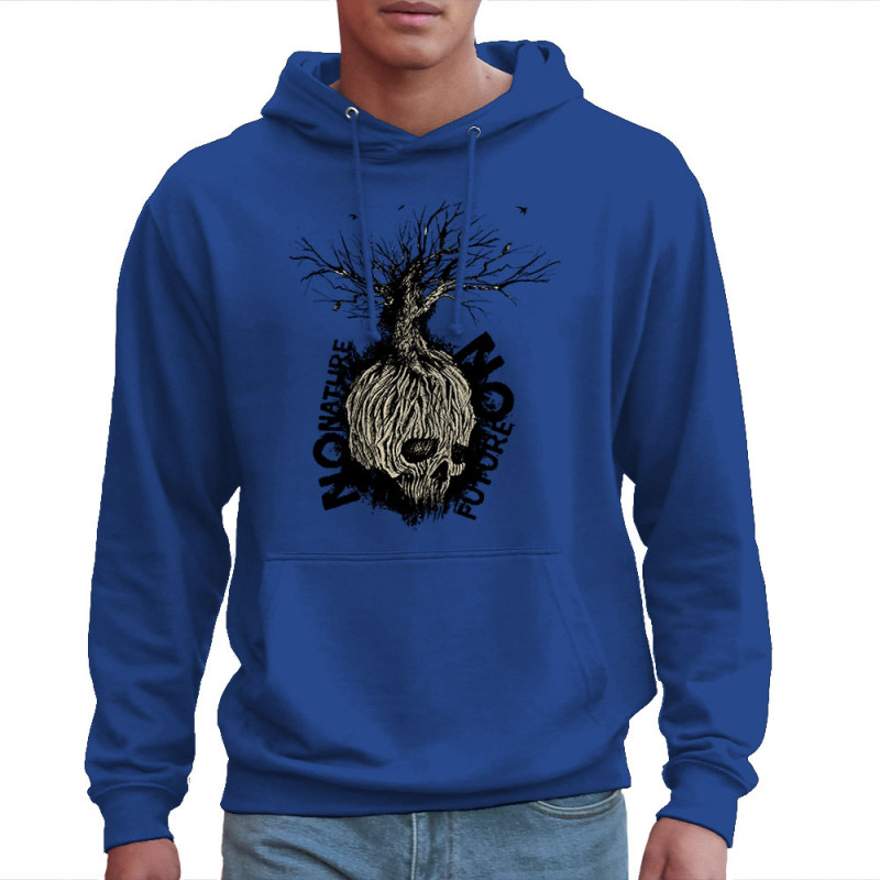 Sweat homme à capuche bleu royal No Nature No Future (Gondrax,Ecologie,Slogans engagés,Têtes de morts)