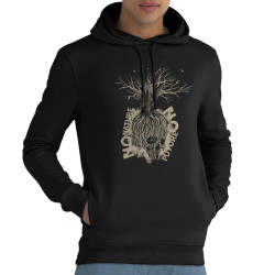 Sweat homme à capuche coton bio noir No Nature No Future (Gondrax,Ecologie,Slogans engagés,Têtes de morts)