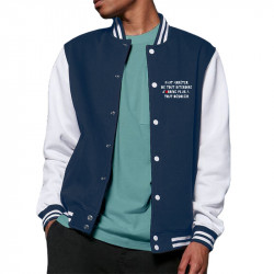 Teddy baseball en molleton bleu marine et blanc Tout interdire (Andy,Slogans Débiles,Humour)
