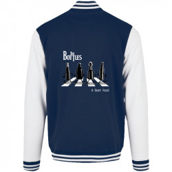 Teddy baseball en molleton bleu marine et blanc The Bottles (Gondrax,Humour,Alcool,Amazon)