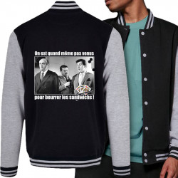 Teddy baseball en molleton noir et gris chiné Tontons Flingueurs Beurrer les sandwichs (Films/Séries,Les Tontons Flingueurs)