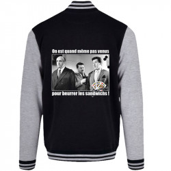 Teddy baseball en molleton noir et gris chiné Tontons Flingueurs Beurrer les sandwichs (Films/Séries,Les Tontons Flingueurs)
