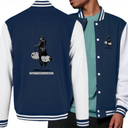 Teddy baseball en molleton bleu marine et blanc Partir en cacahuète (Blacksquare,Humour,Partir en …)
