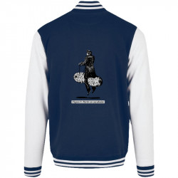 Teddy baseball en molleton bleu marine et blanc Partir en cacahuète (Blacksquare,Humour,Partir en …)
