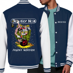 Teddy baseball en molleton bleu marine et blanc Bérurier Noir - Joyeux Merdier (Bérurier Noir,Laul)