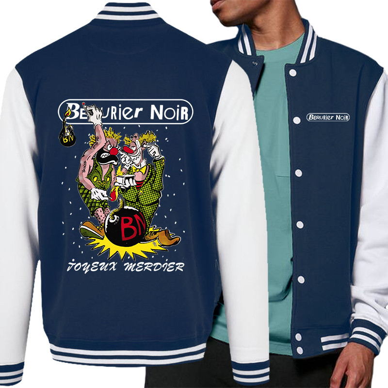 Teddy baseball en molleton bleu marine et blanc Bérurier Noir - Joyeux Merdier (Bérurier Noir,Laul)