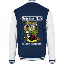 Teddy baseball en molleton bleu marine et blanc Bérurier Noir - Joyeux Merdier (Bérurier Noir,Laul)