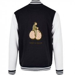 Teddy baseball en molleton noir et blanc Partir en couilles (Gondrax,Humour,Partir en …)