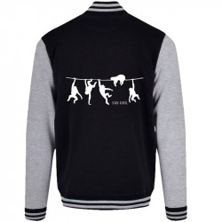 Teddy baseball en molleton noir et gris chiné Stay Cool (Gondrax,Animaux,Stay,Paresse)