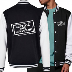 Teddy baseball en molleton noir et blanc Certifié non conforme (Gondrax,Slogans engagés)