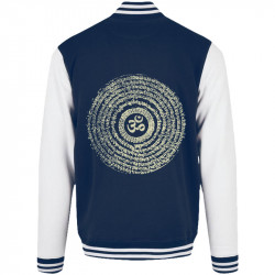 Teddy baseball en molleton bleu marine et blanc Ohm Spiral (Ethnique,teufeur)