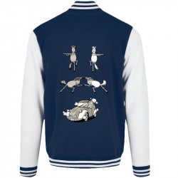 Teddy baseball en molleton bleu marine et blanc 2cv Fusion (Mr Mouton,Animaux,Humour)