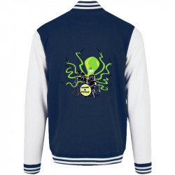 Teddy baseball en molleton bleu marine et blanc Poulpy Drum (Animaux,Humour,Ted Boundy)