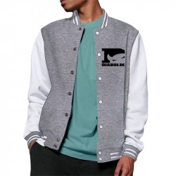 Teddy baseball en molleton gris chiné et blanc Diabolik - D Logo (Diabolik)