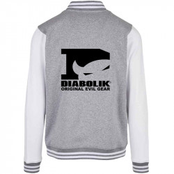 Teddy baseball en molleton gris chiné et blanc Diabolik - D Logo (Diabolik)