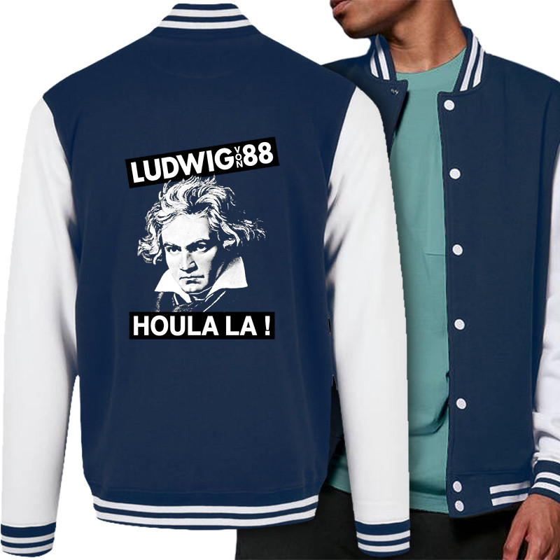 Teddy baseball en molleton bleu marine et blanc Ludwig Von 88 - Houlala (Ludwig Von 88)