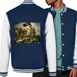 Teddy baseball en molleton bleu marine et blanc Viva la revolution (Gondrax,Humour,Slogans engagés)